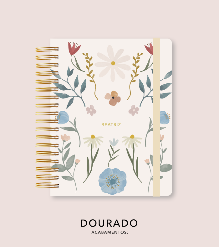 Capa + Espiral Colegial The Rabbit 001 | com Bolso e Divisórias