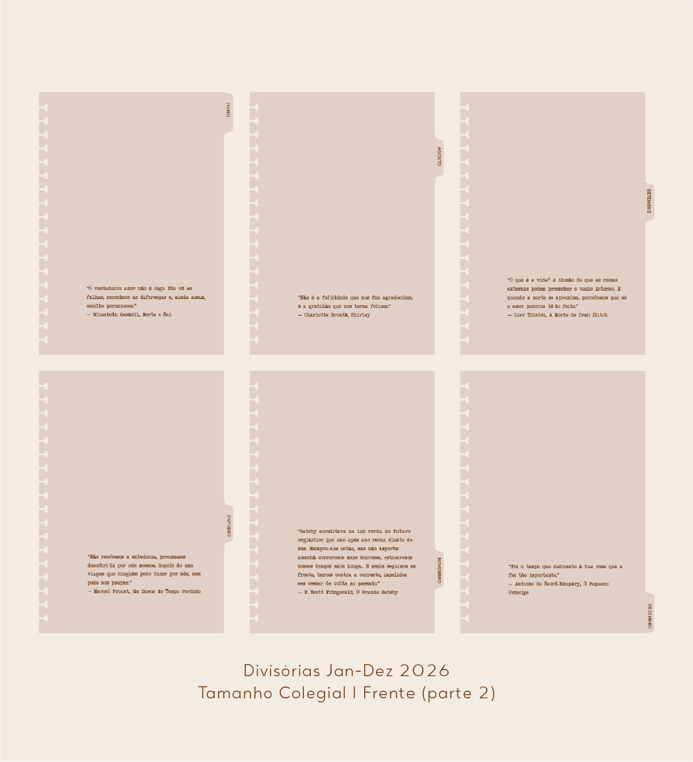 Divisórias Jan-Dez 2026 | 180g/m²