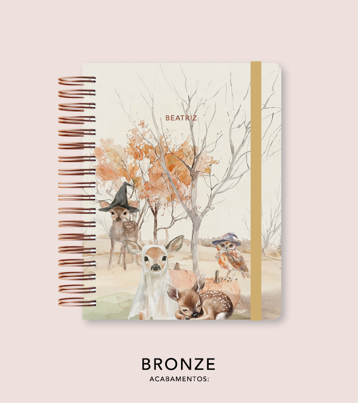 Capa + Espiral Mini Halloween 3 | com Bolso e Divisórias