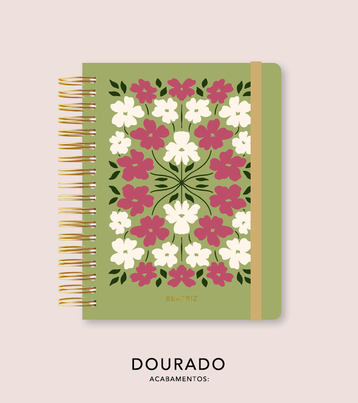Capa + Espiral Colegial Jardim Secreto Moderna 03 | com Bolso e Divisórias