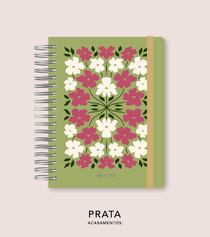 Capa + Espiral Colegial Jardim Secreto Moderna 03 | com Bolso e Divisórias