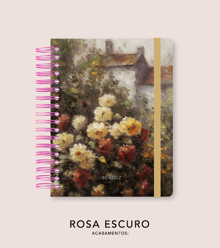 Capa + Espiral Mini Pintura 01 | com Bolso e Divisórias