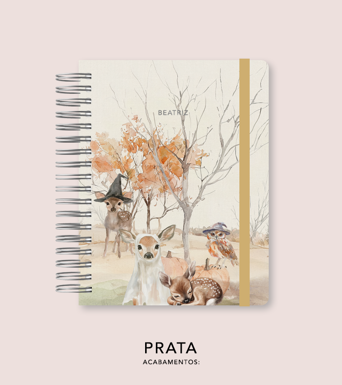 Capa + Espiral Mini Halloween 3 | com Bolso e Divisórias