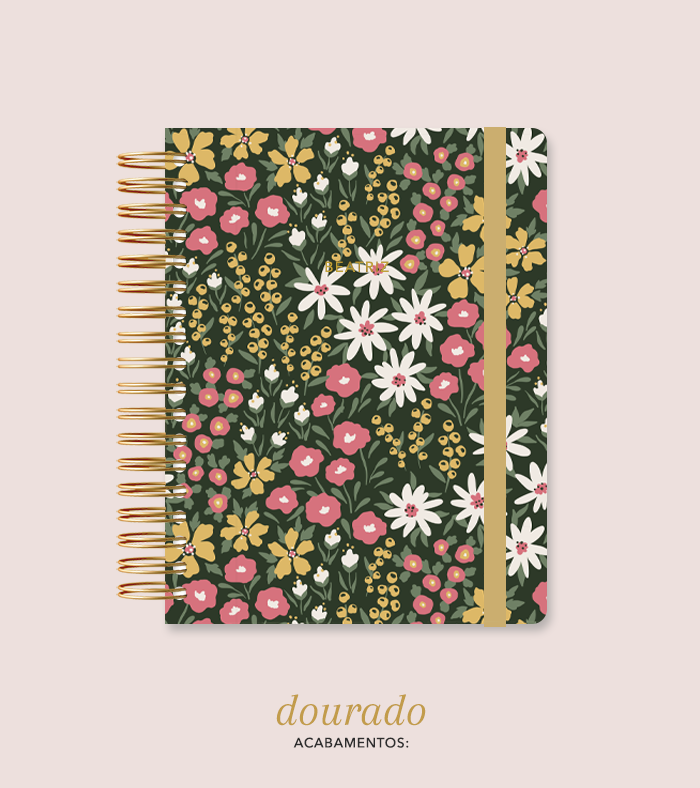 Capa + Espiral Colegial Flowerbomb | com Bolso e Divisórias