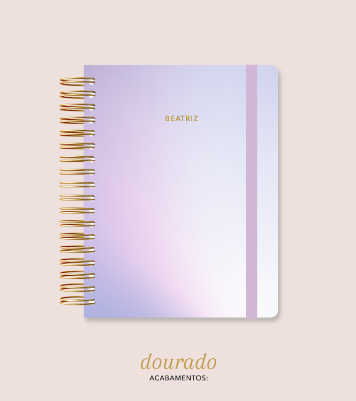 Capa + Espiral Colegial Degradê 2 | com Bolso e Divisórias
