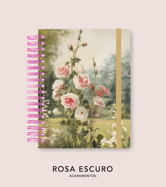 Capa + Espiral Mini Pintura 02 | com Bolso e Divisórias