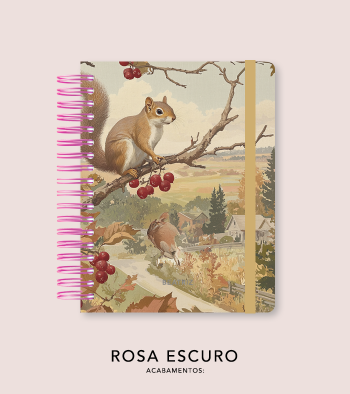 Capa + Espiral Mini Halloween 1 | com Bolso e Divisórias