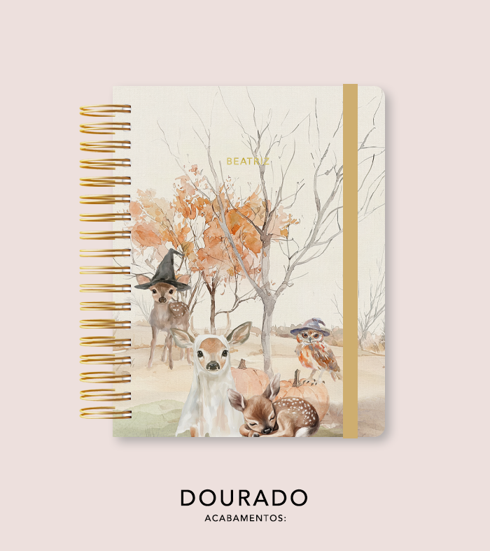 Capa + Espiral Mini Halloween 3 | com Bolso e Divisórias