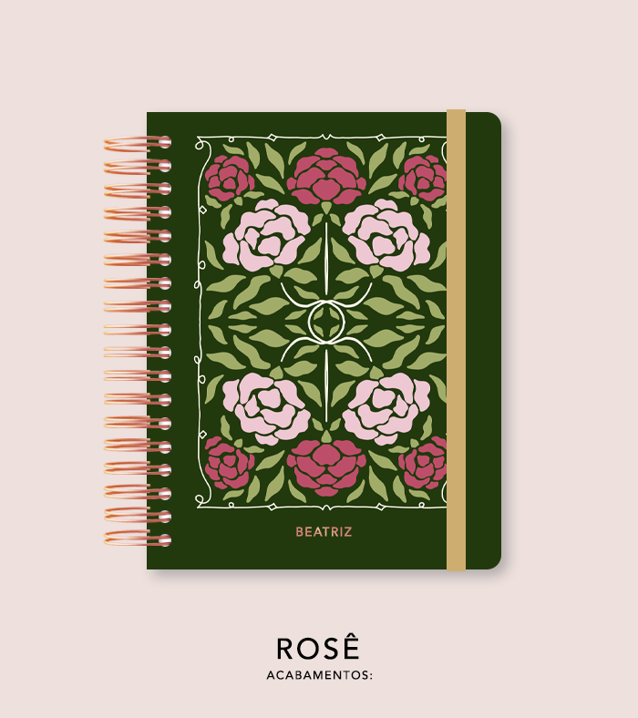 Capa + Espiral Colegial Jardim Secreto Moderna 02 | com Bolso e Divisórias