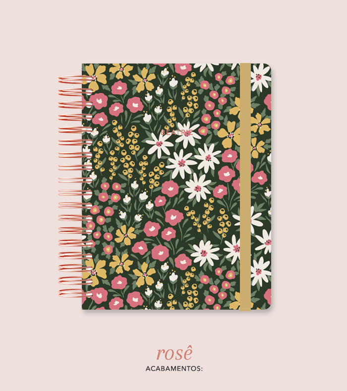 Capa + Espiral Colegial Flowerbomb | com Bolso e Divisórias