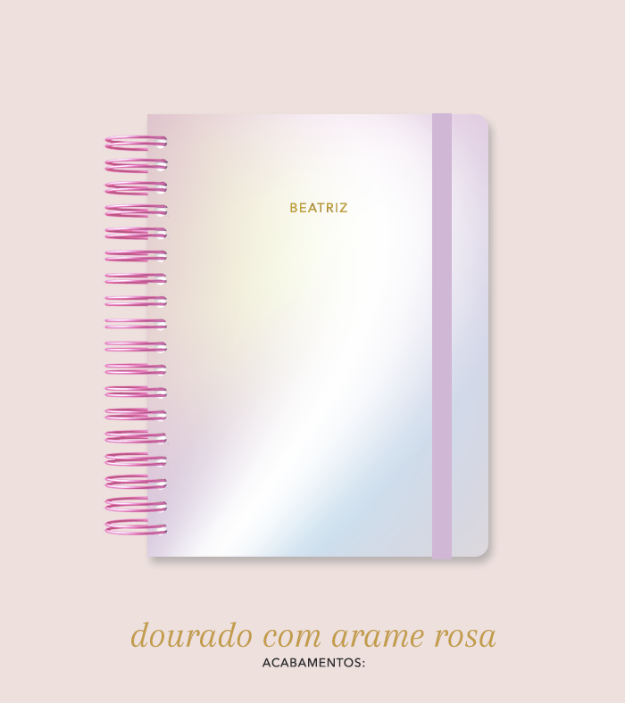 Capa + Espiral Colegial Degradê 1 | com Bolso e Divisórias