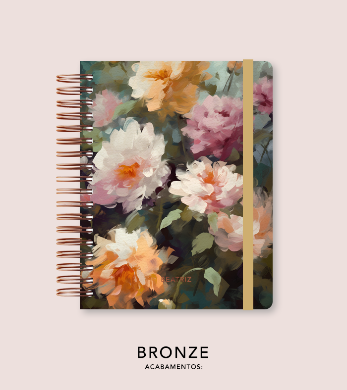 Capa + Espiral Colegial Jardim Secreto Pintura 04 | com Bolso e Divisórias