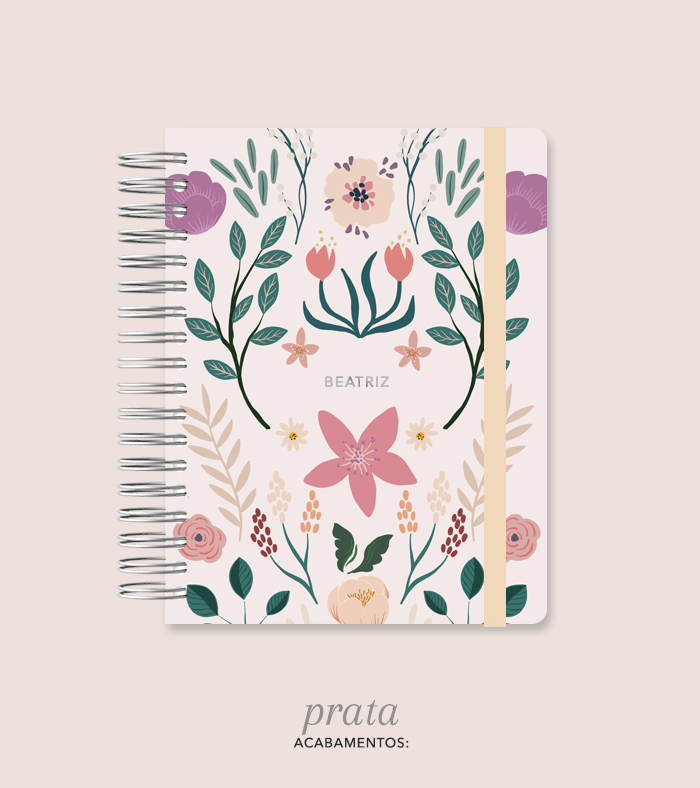 Capa + Espiral Colegial Jardim | com Bolso e Divisórias
