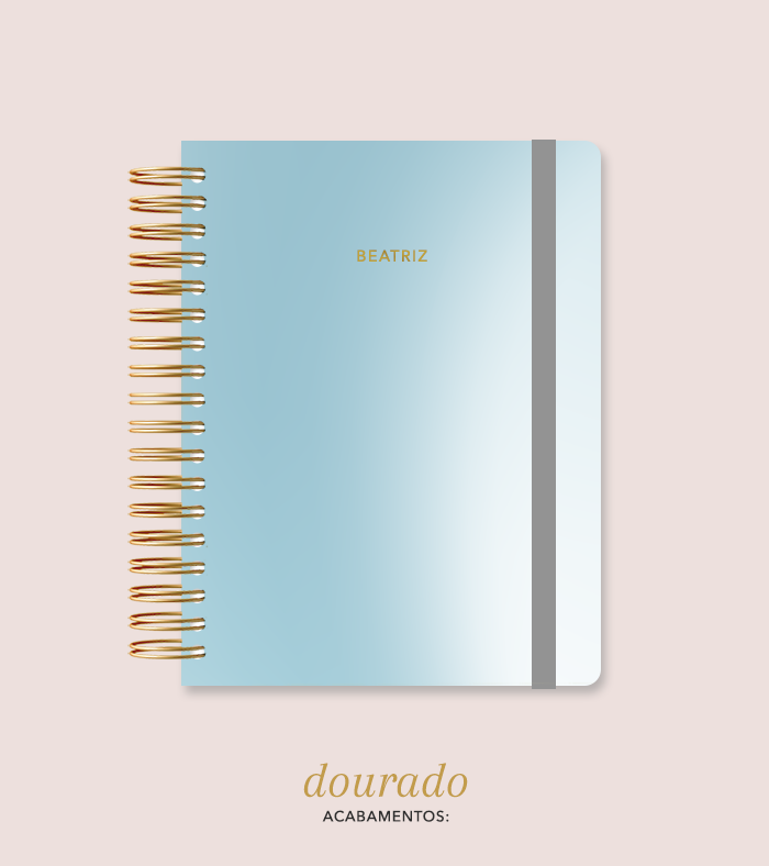 Capa + Espiral Colegial Degradê 3 | com Bolso e Divisórias