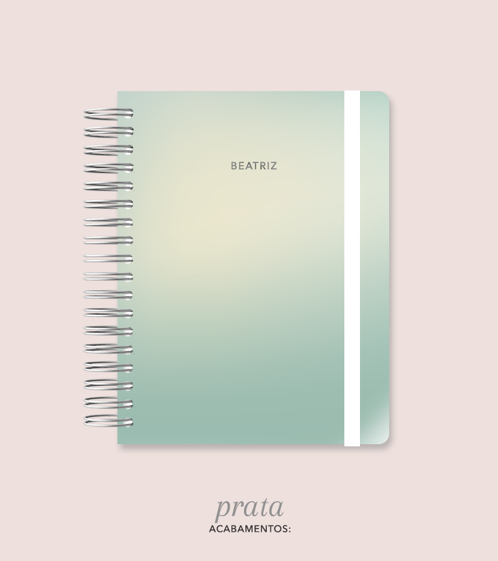Capa + Espiral Colegial Degradê 5 | com Bolso e Divisórias