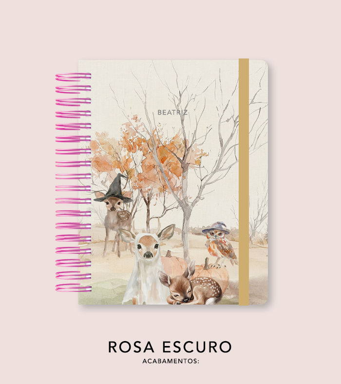 Capa + Espiral Mini Halloween 3 | com Bolso e Divisórias