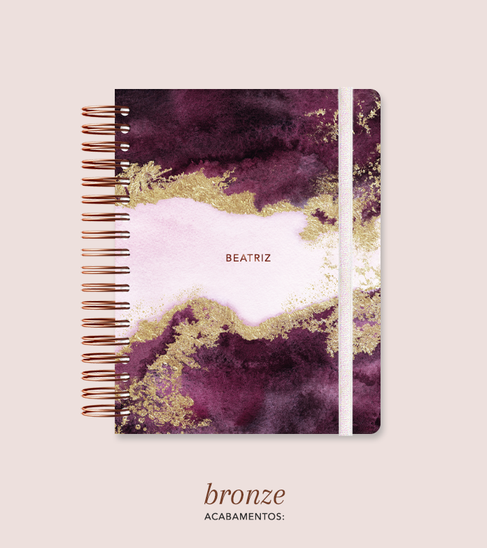 Capa + Espiral Colegial Gold | com Bolso e Divisórias