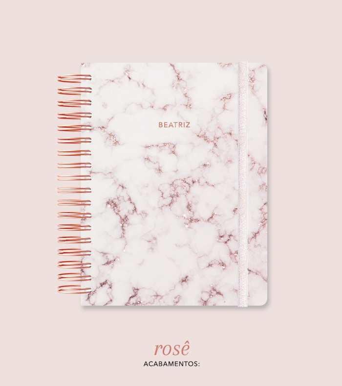 Capa + Espiral Mini Mármore | com Bolso e Divisórias