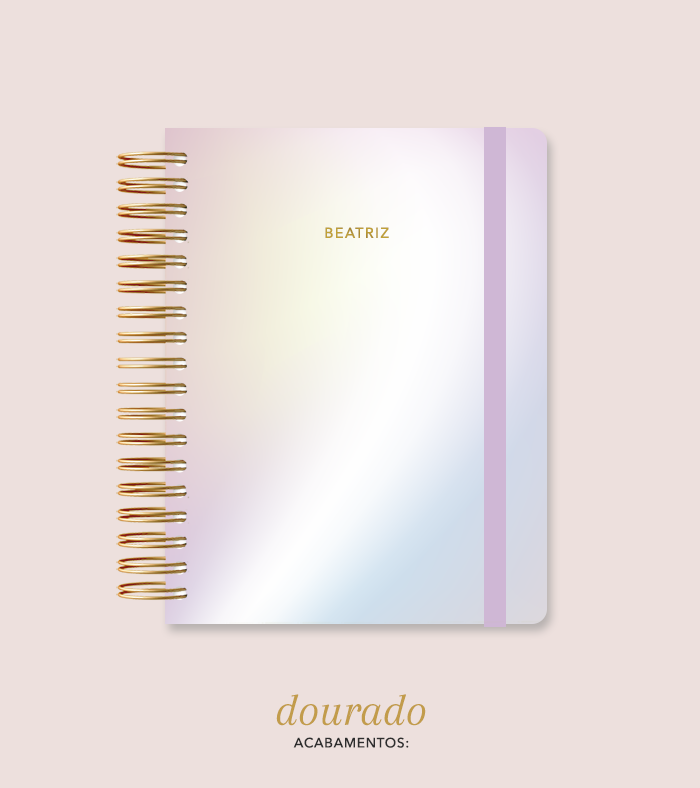 Capa + Espiral Colegial Degradê 1 | com Bolso e Divisórias