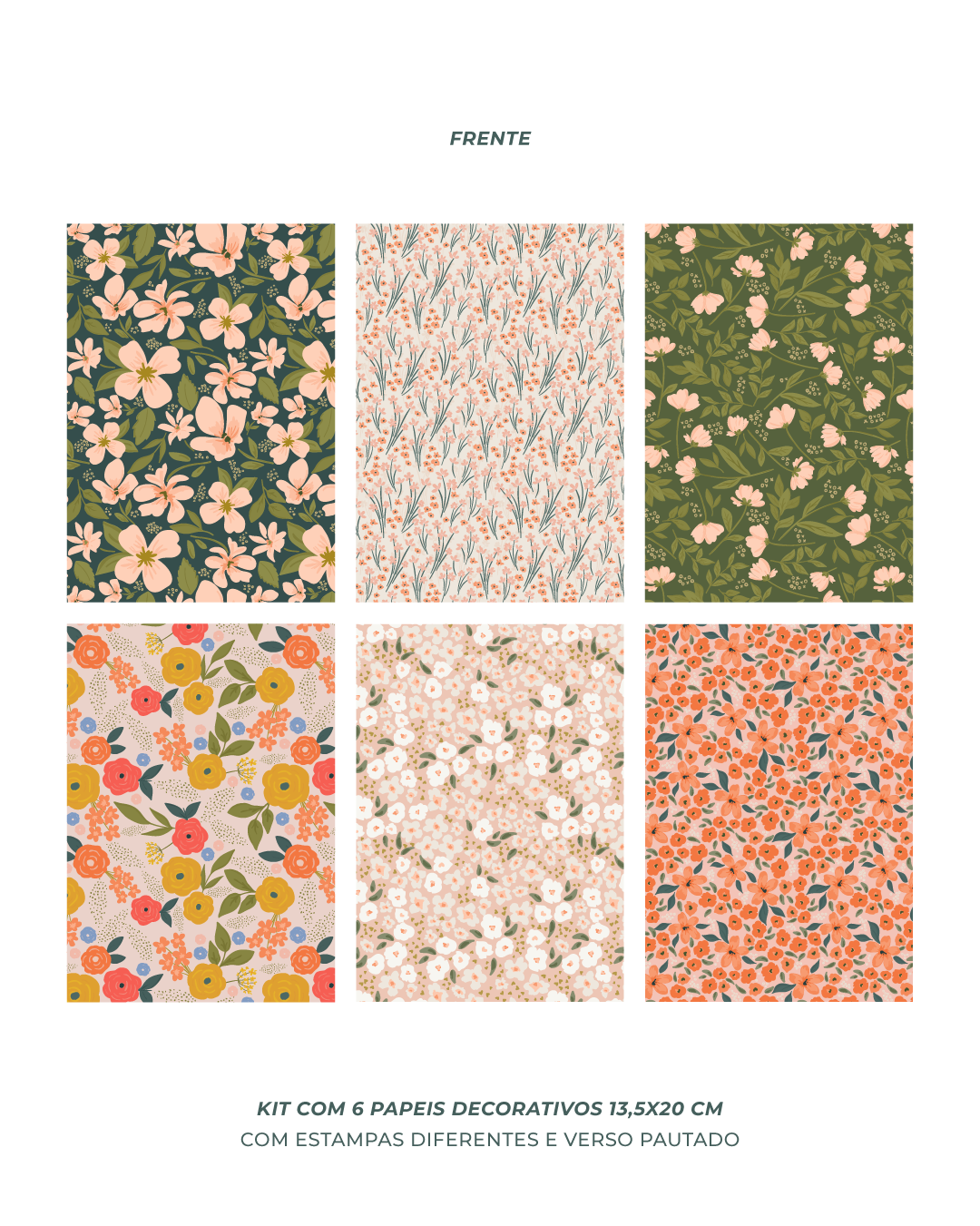 Kit 6 Papeis Decorativos The Flowers 2.0 - Box Ed. 5