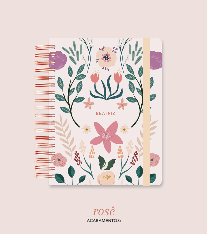 Capa + Espiral Colegial Jardim | com Bolso e Divisórias