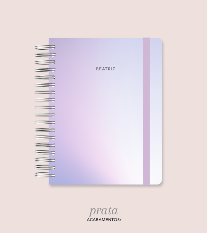 Capa + Espiral Colegial Degradê 2 | com Bolso e Divisórias