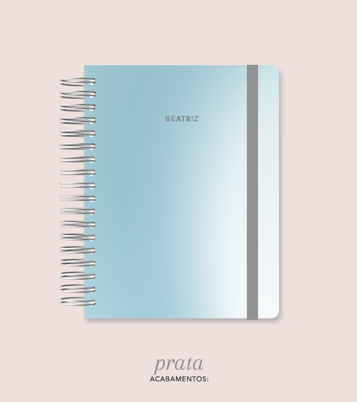 Capa + Espiral Colegial Degradê 3 | com Bolso e Divisórias
