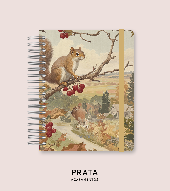 Capa + Espiral Mini Halloween 1 | com Bolso e Divisórias