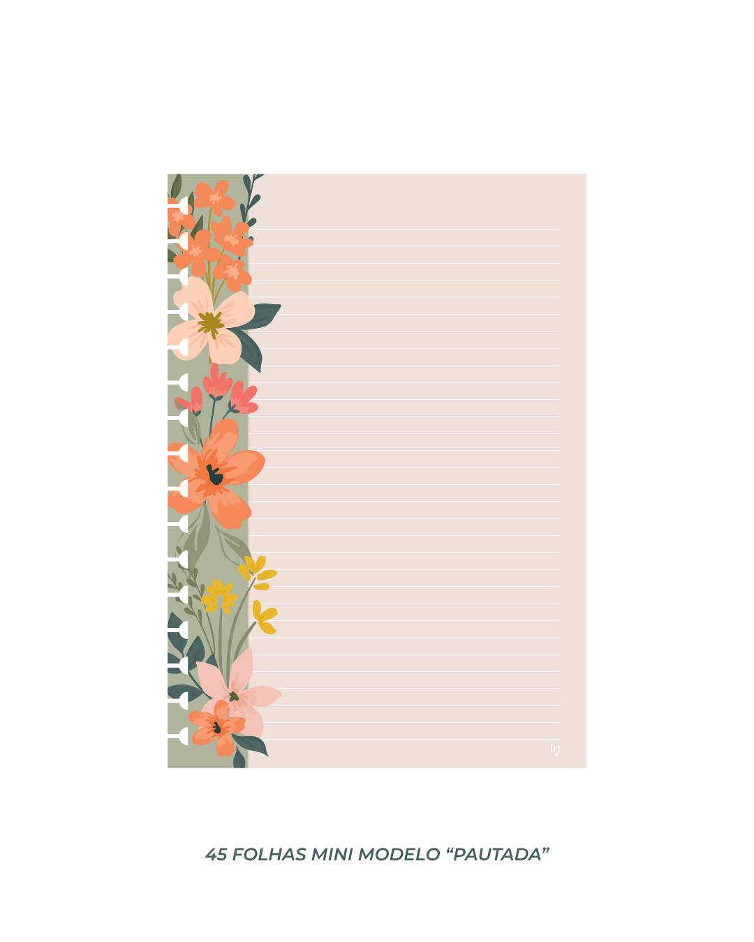 Refil Mini Pautado The Flowers 2.0 - Box Ed. 5 | 50 folhas 90g/m²