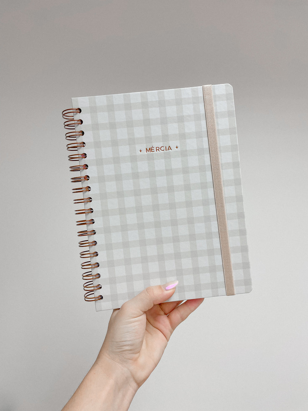 Capa + Espiral Mini Verde Xadrez | com Bolso e Divisórias