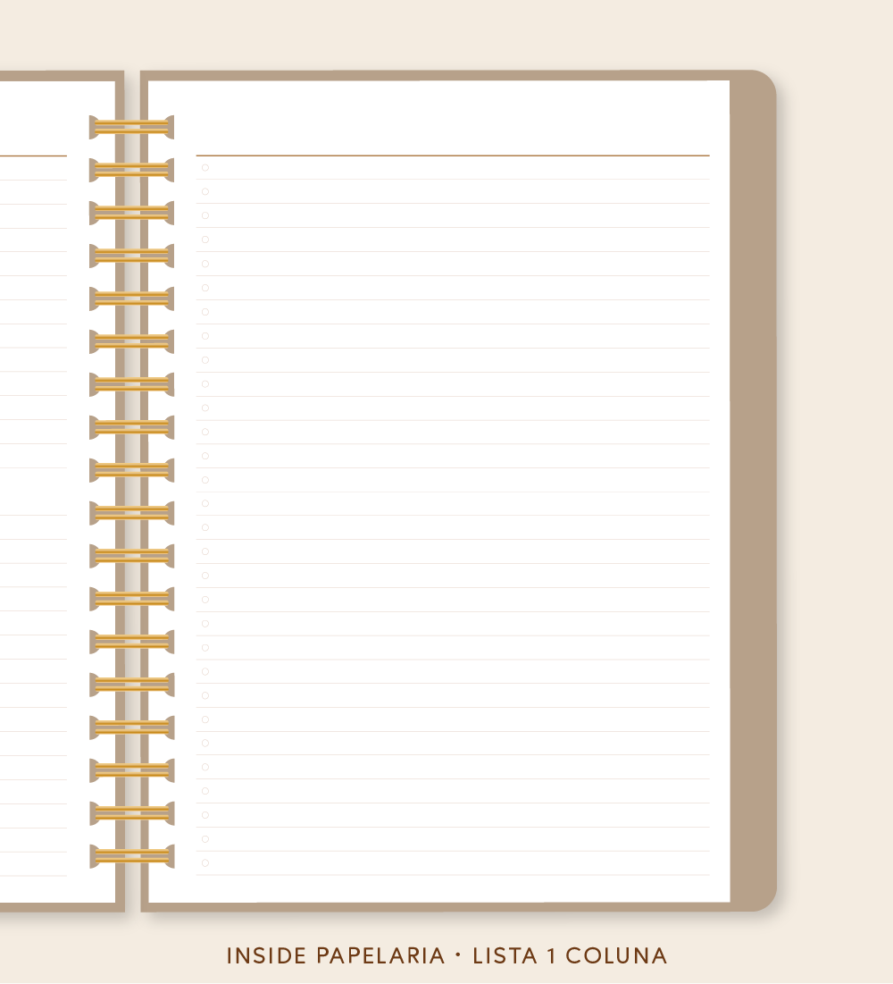 Insert Planner - Lista em 1 Coluna | 120g/m²