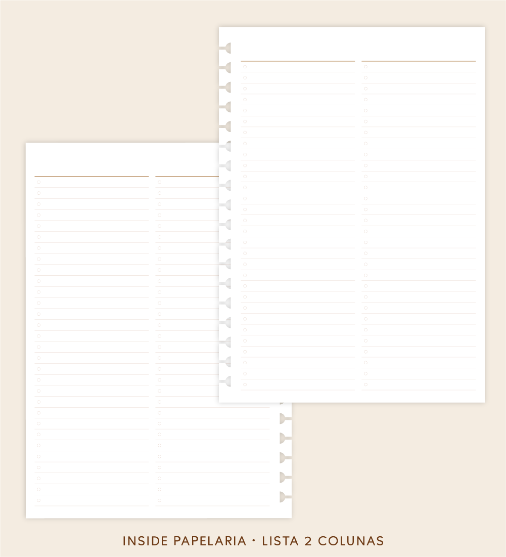 Insert Planner - Lista em 2 Colunas | 120g/m²