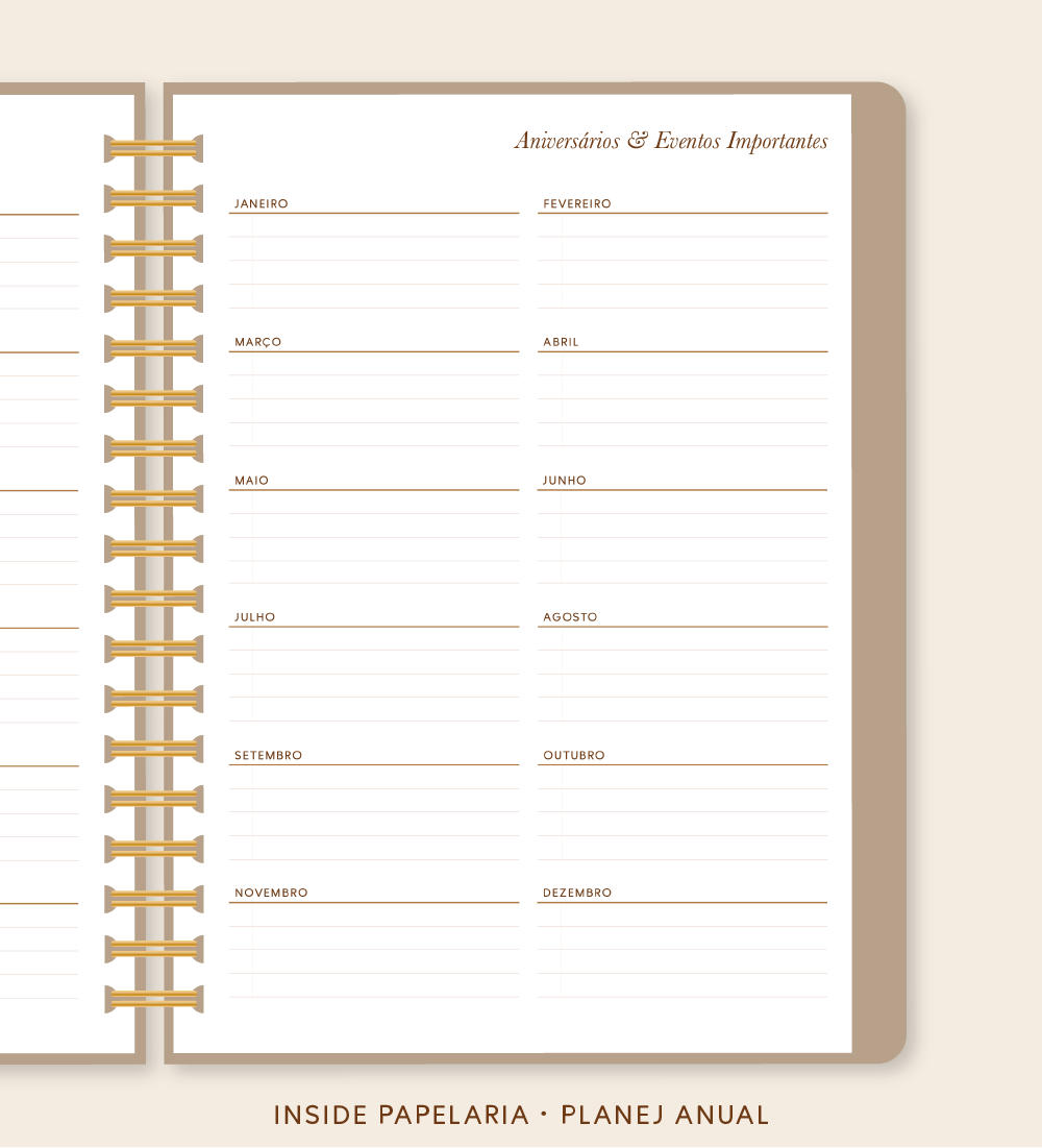 Insert Planner - Planej. Anual 2026 | 120g/m²