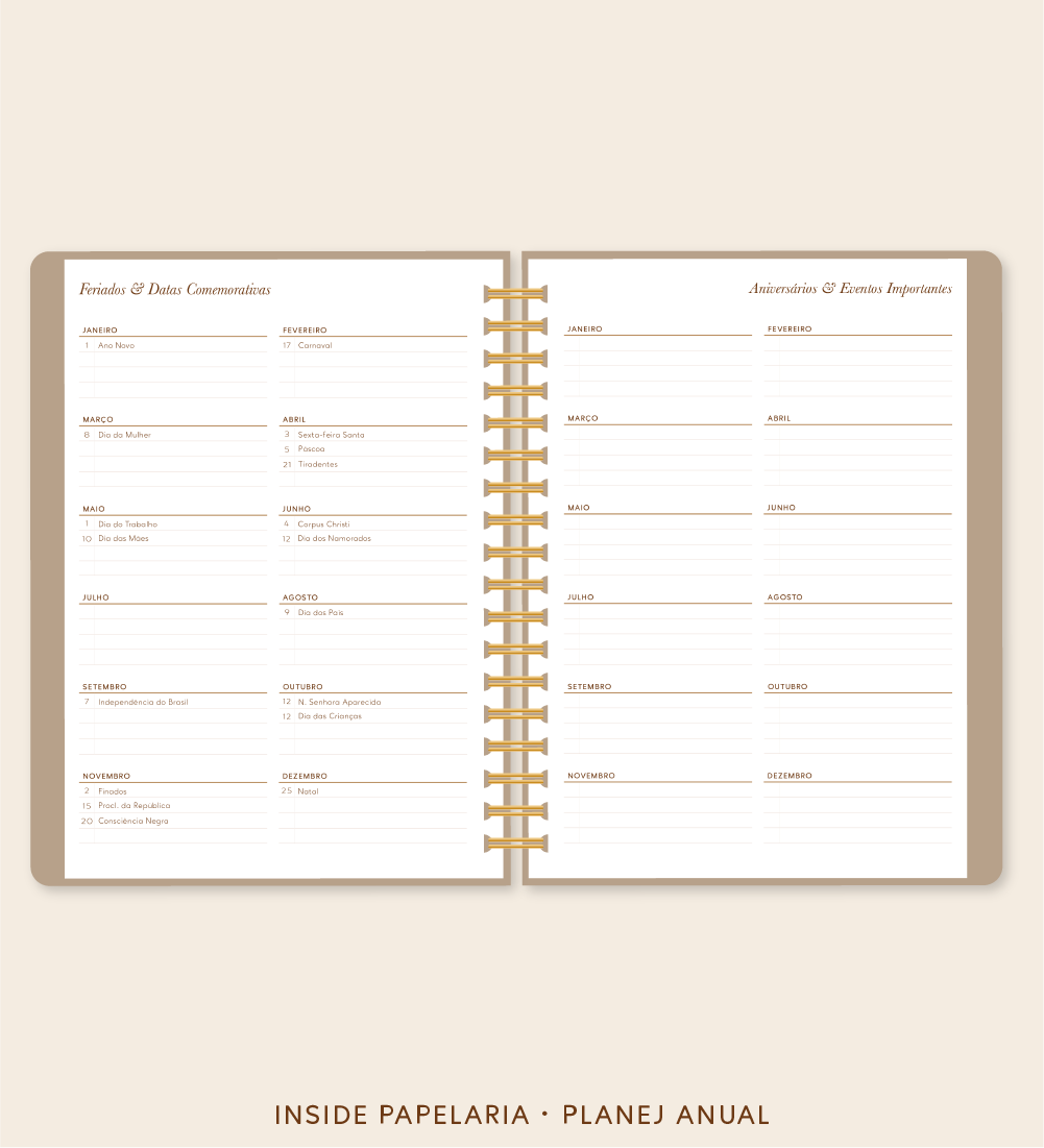 Insert Planner - Planej. Anual 2026 | 120g/m²