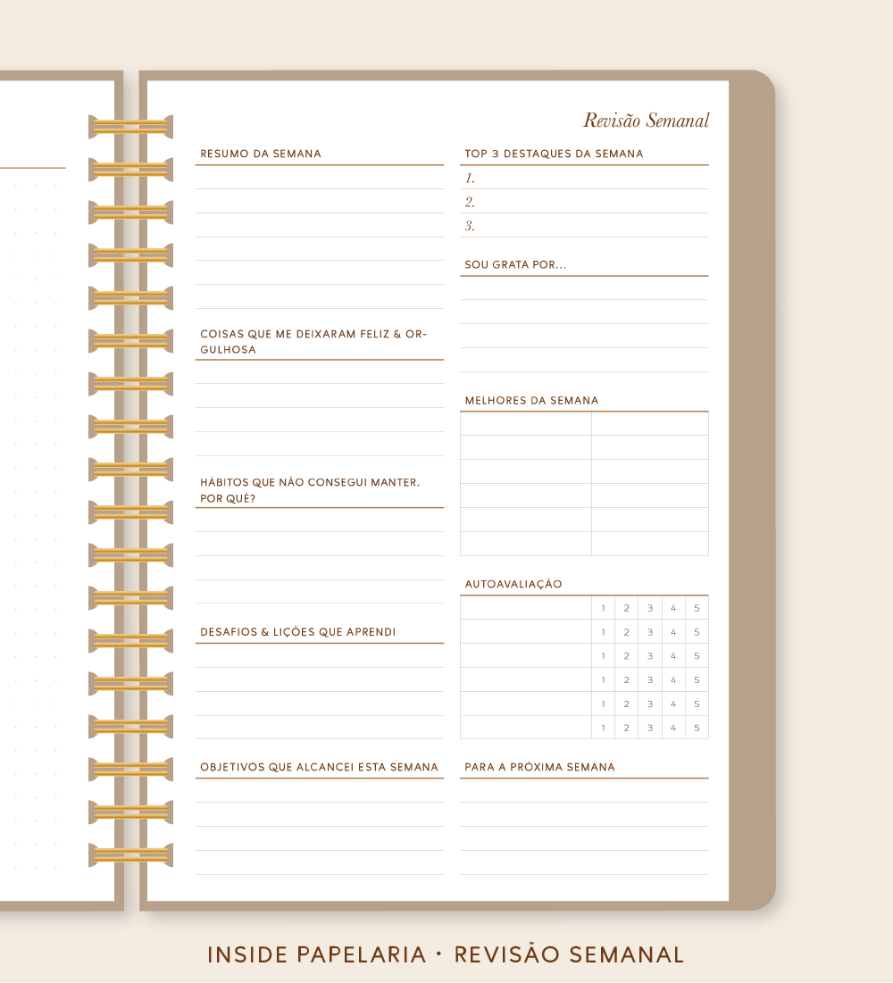 Insert Planner - Revisão Semanal | 120g/m²