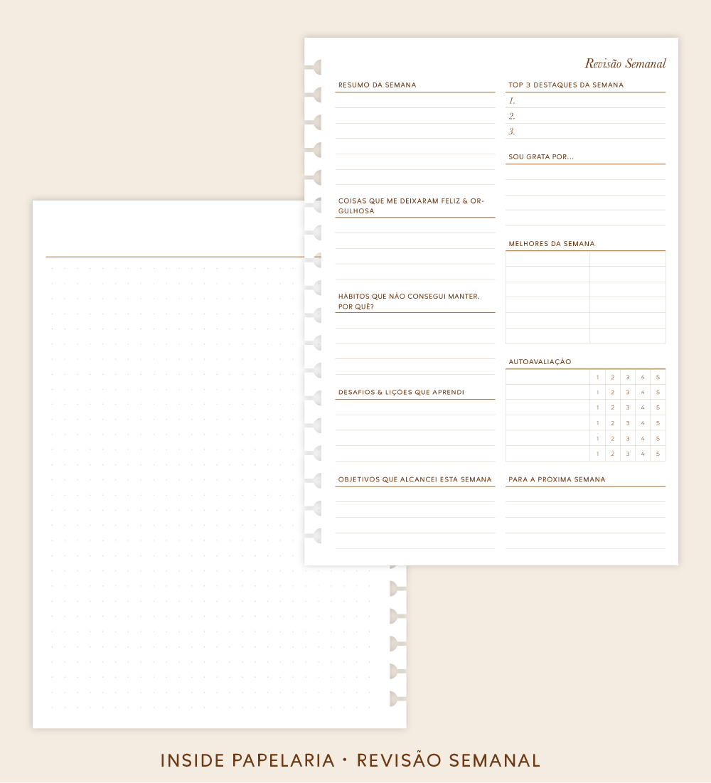 Insert Planner - Revisão Semanal | 120g/m²
