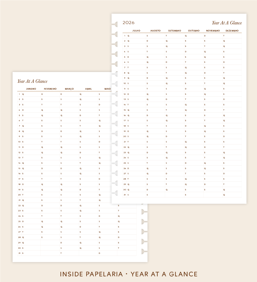 Insert Planner - Year At a Glance | 120g/m²