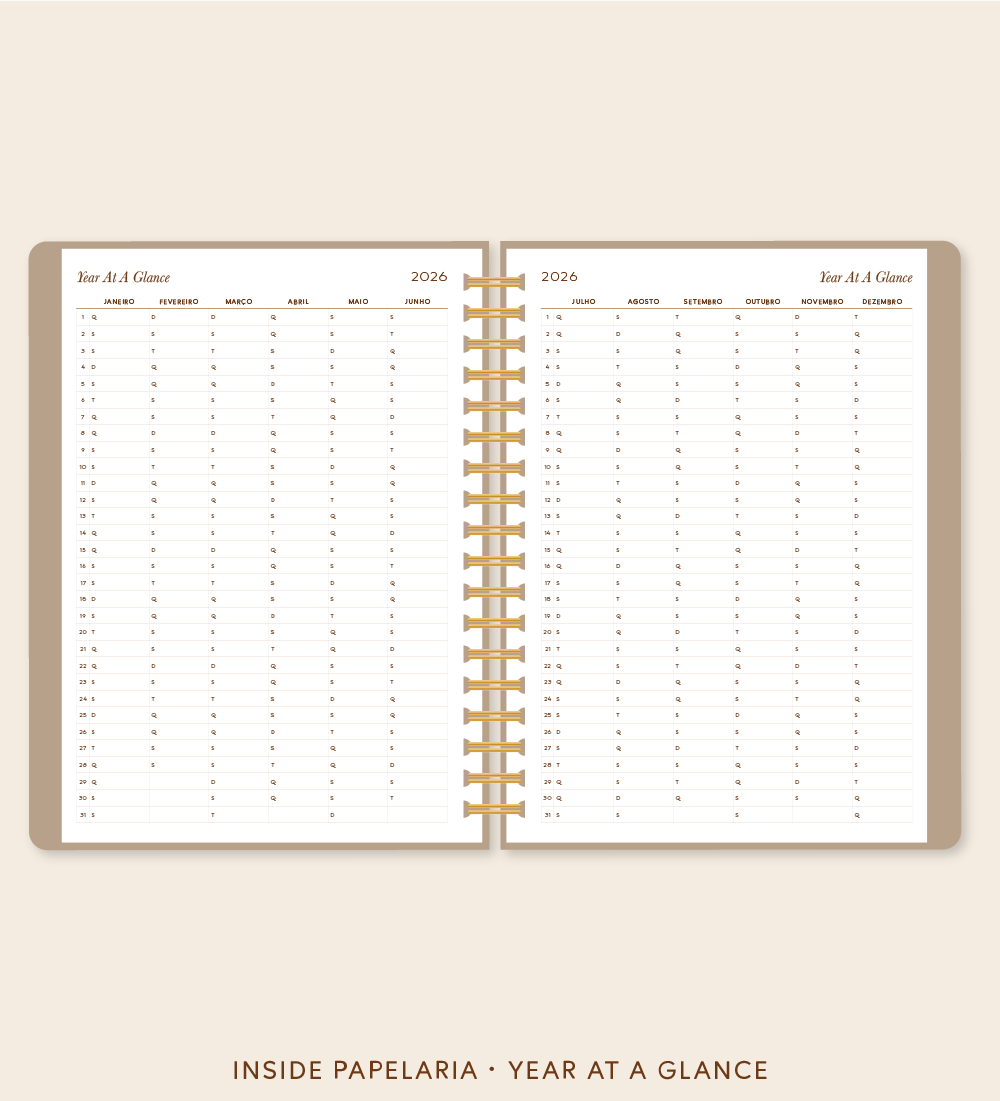 Insert Planner - Year At a Glance | 120g/m²