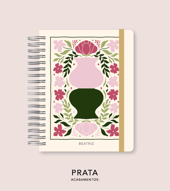 Capa + Espiral Colegial Jardim Secreto Moderna 01 | com Bolso e Divisórias