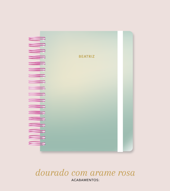 Capa + Espiral Colegial Degradê 5 | com Bolso e Divisórias