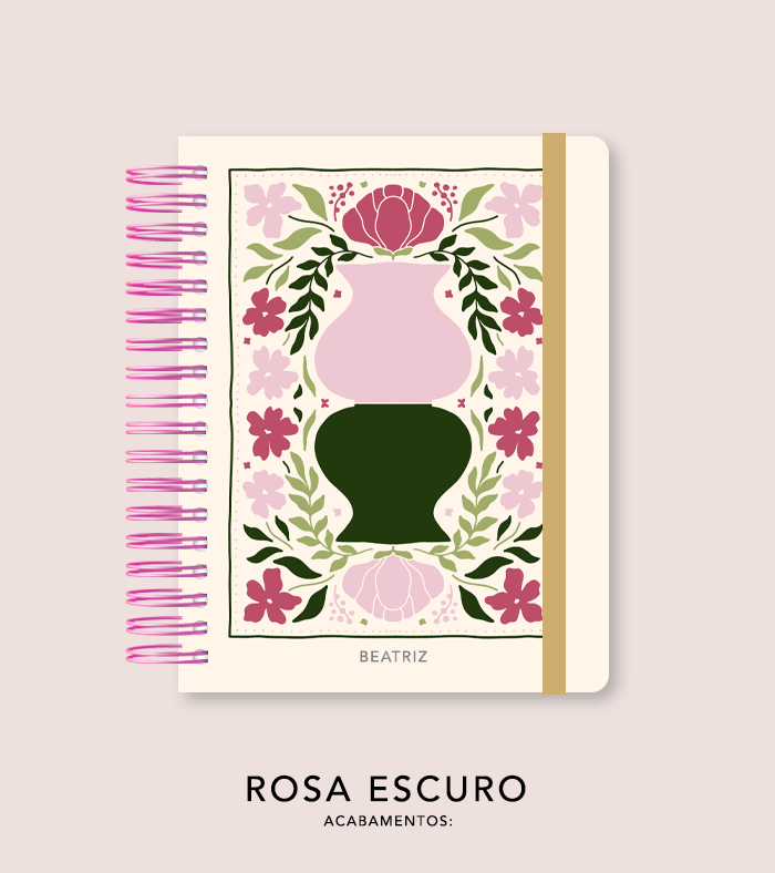Capa + Espiral Colegial Jardim Secreto Moderna 01 | com Bolso e Divisórias