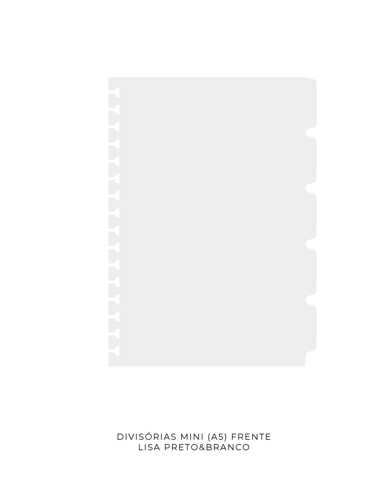 Divisórias Mini A5 - Preto e Branco | 5 un. 180g/m²
