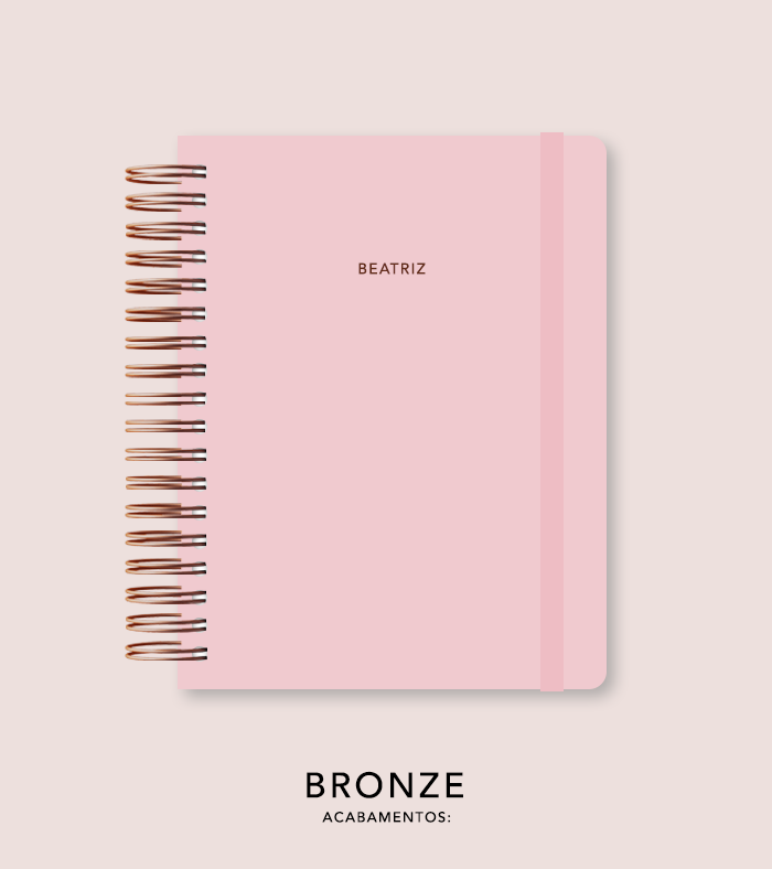 Capa + Espiral Mini Blush | com Bolso e Divisórias