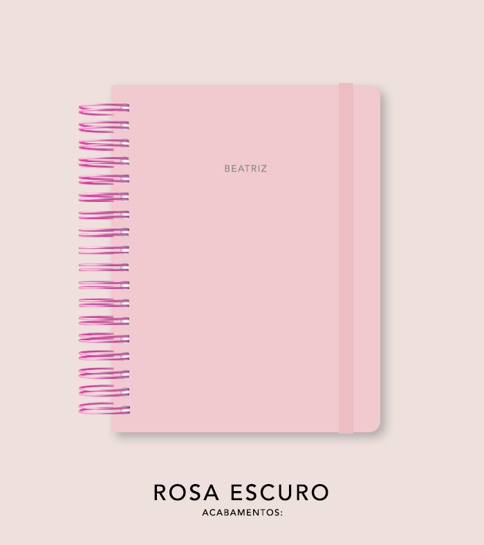 Capa + Espiral Mini Blush | com Bolso e Divisórias