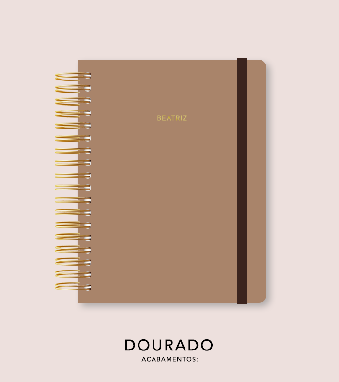 Capa + Espiral Mini Cafe Au Lait | com Bolso e Divisórias