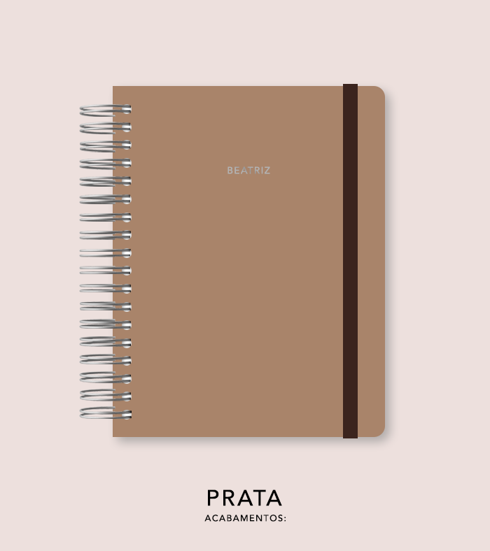 Capa + Espiral Mini Cafe Au Lait | com Bolso e Divisórias