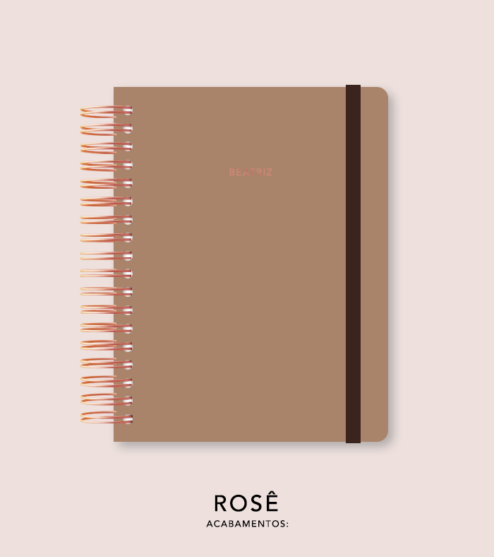 Capa + Espiral Mini Cafe Au Lait | com Bolso e Divisórias