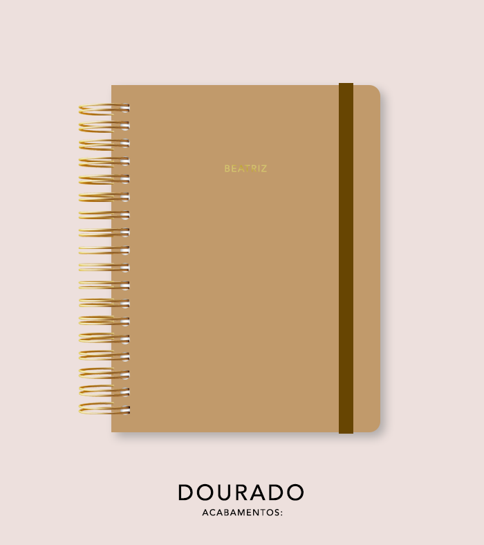 Capa + Espiral Mini Camel | com Bolso e Divisórias