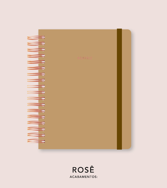 Capa + Espiral Mini Camel | com Bolso e Divisórias