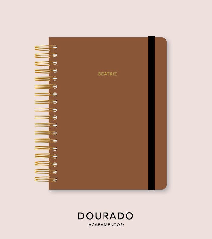 Capa + Espiral Mini Coffee | com Bolso e Divisórias